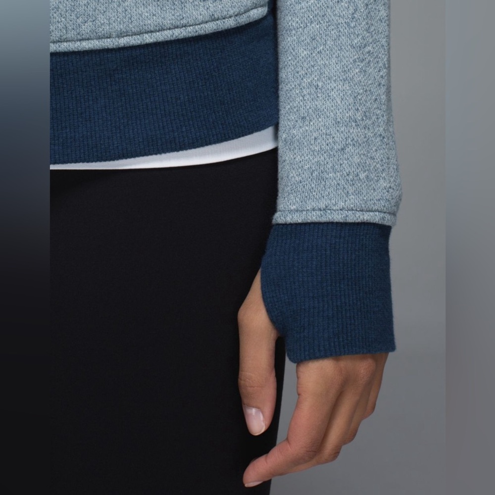 Lululemon Size 8 On The Daily Hoodie Full Zip Jacket Heathered Poseidon - Picture 5 of 16